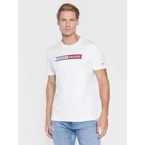 Tommy Jeans pánské bílé tričko Essential - S (YBR)